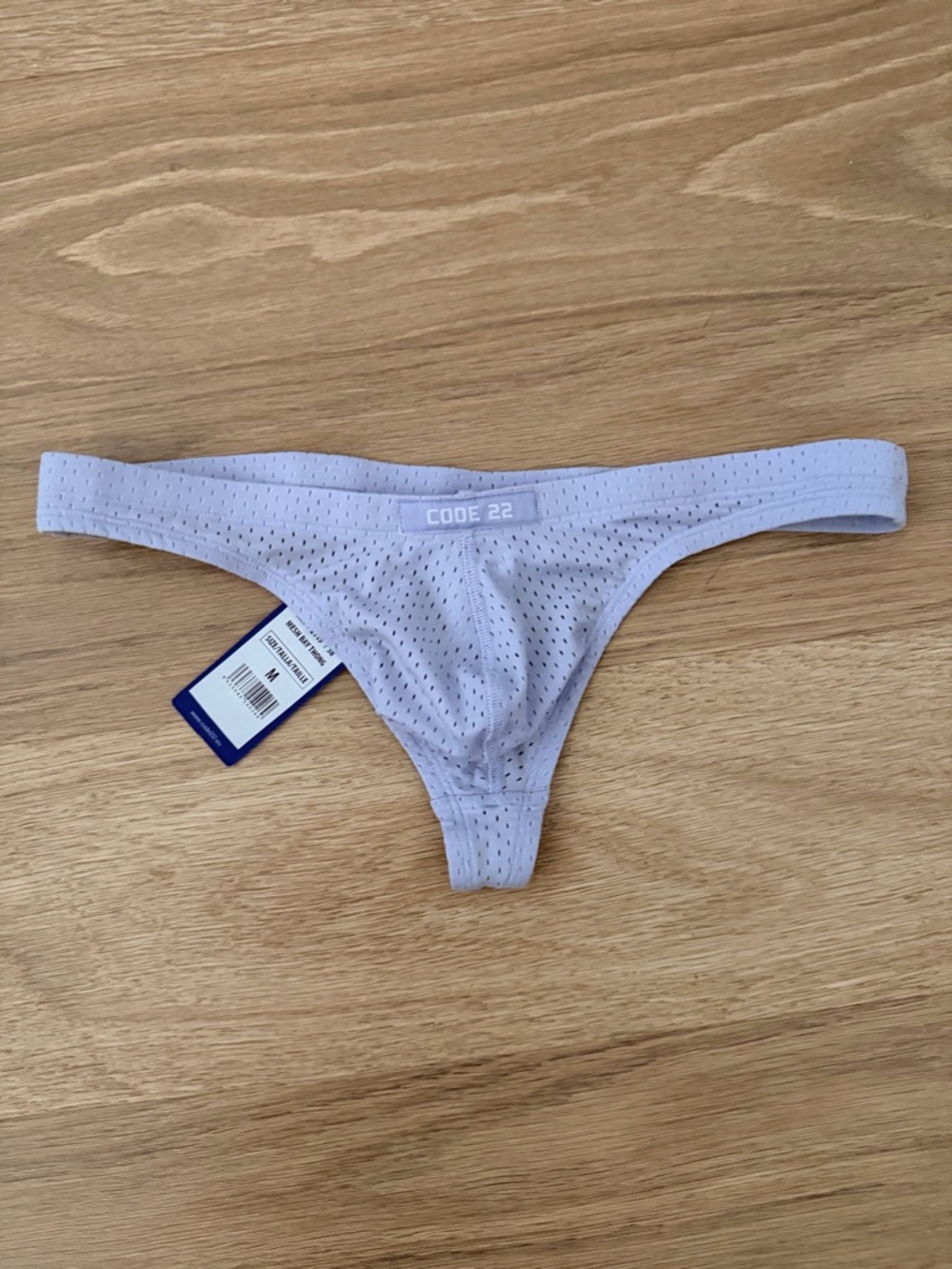 Men's Micro-Mesh Thong Brief in Light Gray